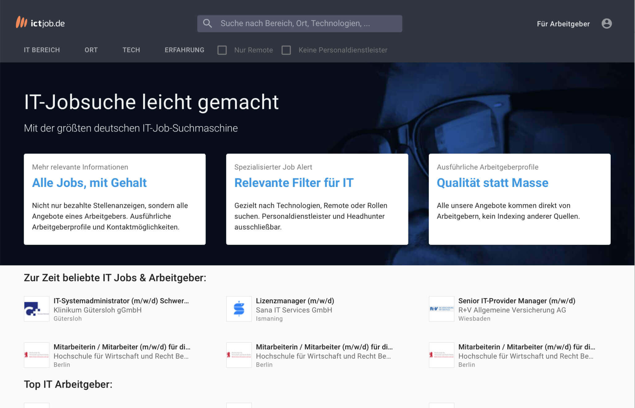 ictjobs.de job posting entry page
